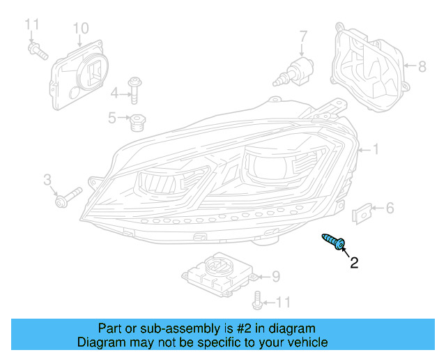 Headlamp Assembly Lower Bolt N-911-664-01 - View 41