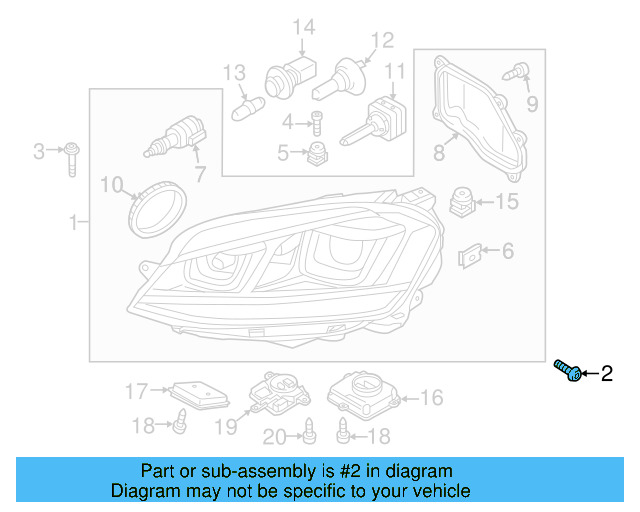 Headlamp Assembly Lower Bolt N-911-664-01 - View 36