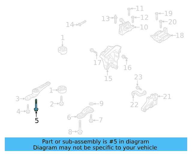 Rear Support Mount Bolt N-911-671-01 - View 108
