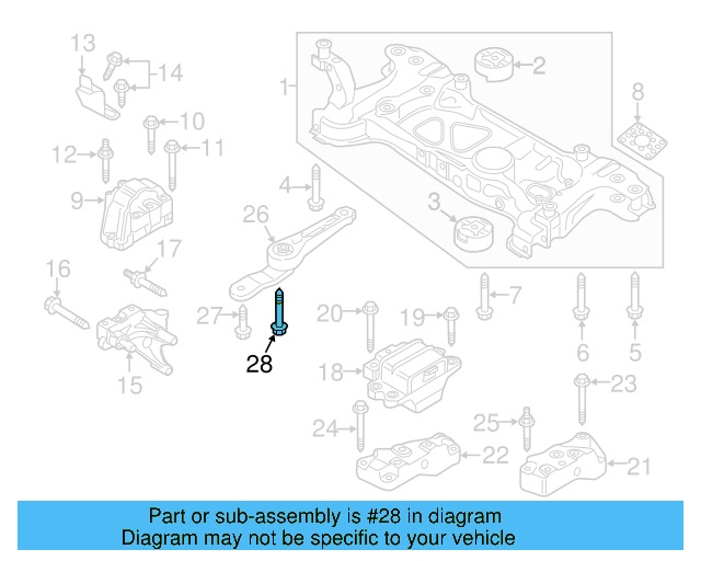 Rear Support Mount Bolt N-911-671-01 - View 136