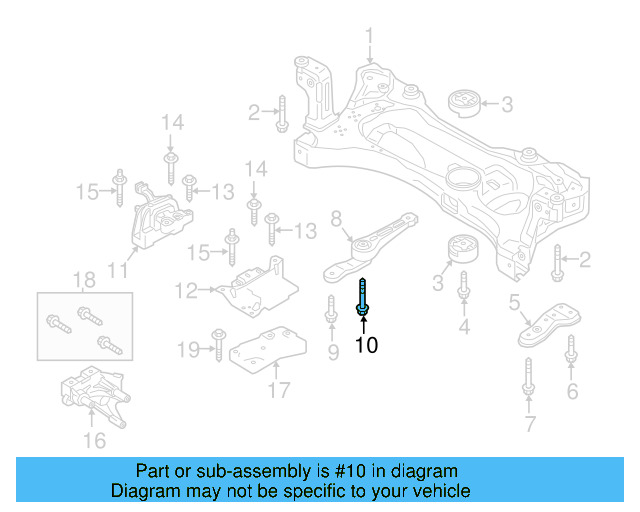 Rear Support Mount Bolt N-911-671-01 - View 123