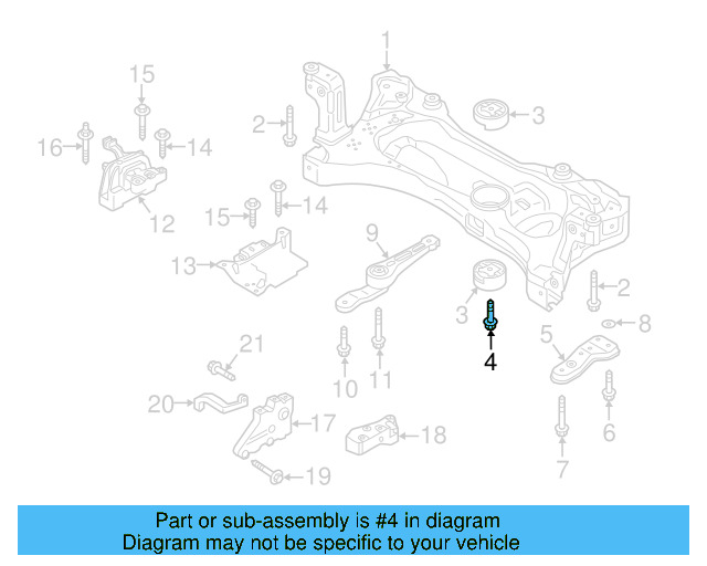 Rear Support Mount Bolt N-911-671-01 - View 128