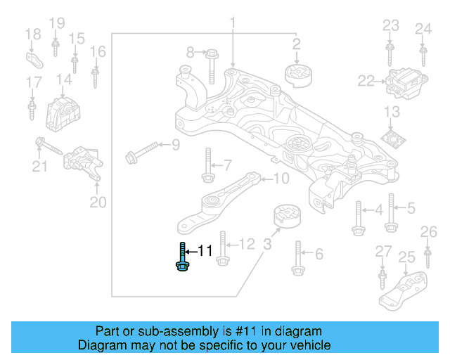 Rear Support Mount Bolt N-911-671-01 - View 87