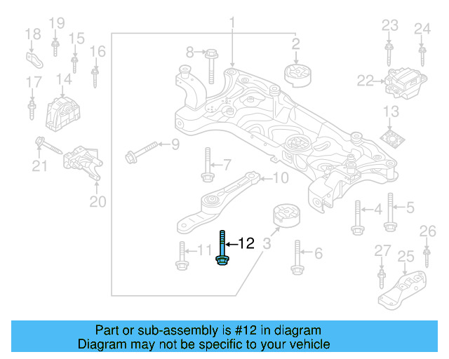 Rear Support Mount Bolt N-911-671-01 - View 88