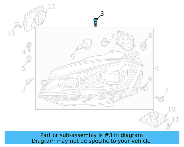 Headlamp Assembly Bolt N-911-776-01 - View 5