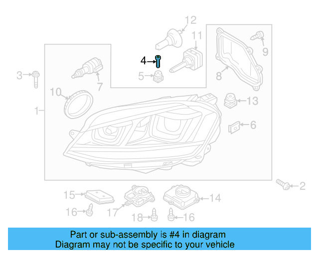 Headlamp Assembly Bolt N-911-776-01 - View 26