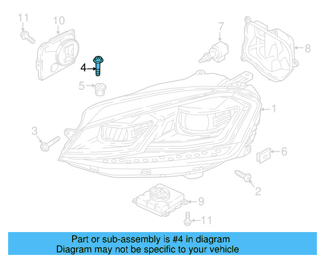 Headlamp Assembly Bolt N-911-776-01 - View 10