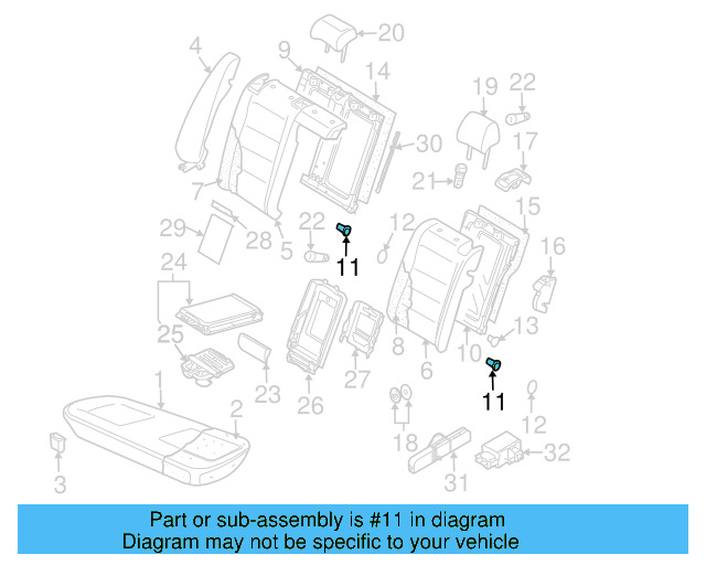 Seat Back Frame Bushing N-912-087-01 - View 13