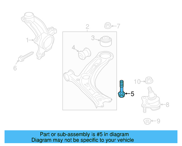 Lower Control Arm Mount Bolt N-912-177-01 - View 19