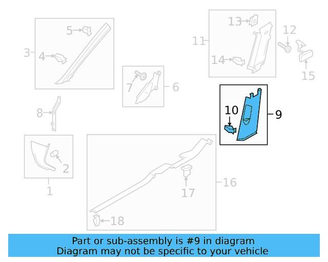 Lower Center Pillar Trim 5GM-867-292-82V - View 7