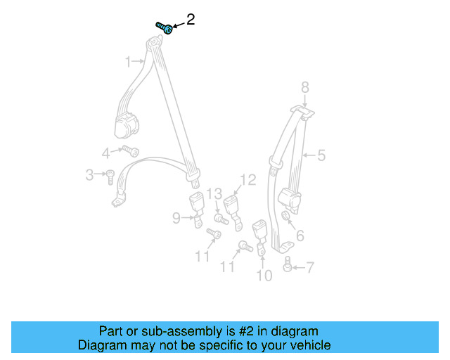 Front Belt Assembly Upper Bolt N-912-355-01 - View 18
