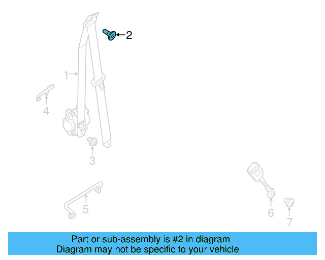 Seat Belt Assembly Upper Bolt N-989-243-03 - View 7