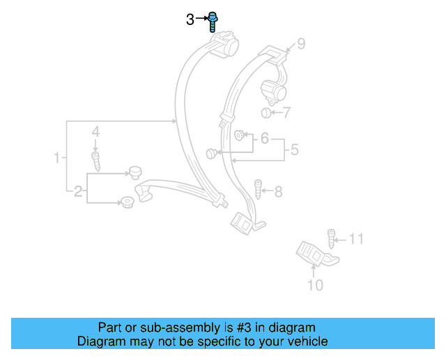 Outer Belt Assembly Upper Bolt N-989-260-01 - View 110