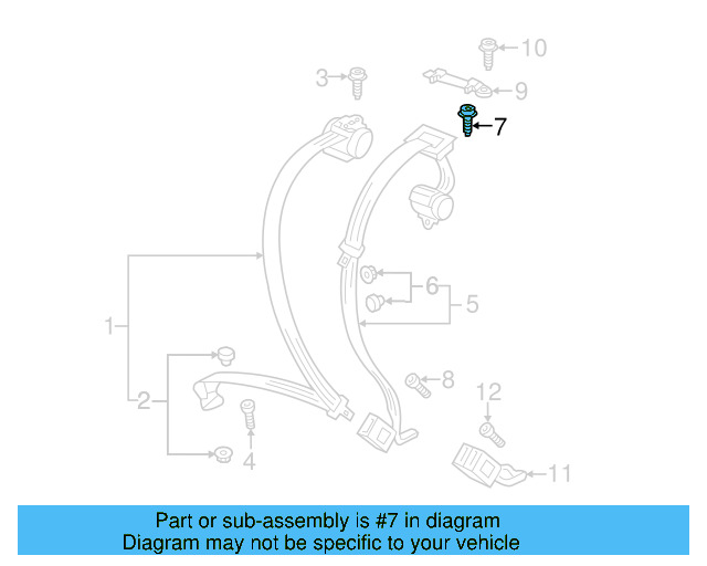 Outer Belt Assembly Upper Bolt N-989-260-01 - View 22