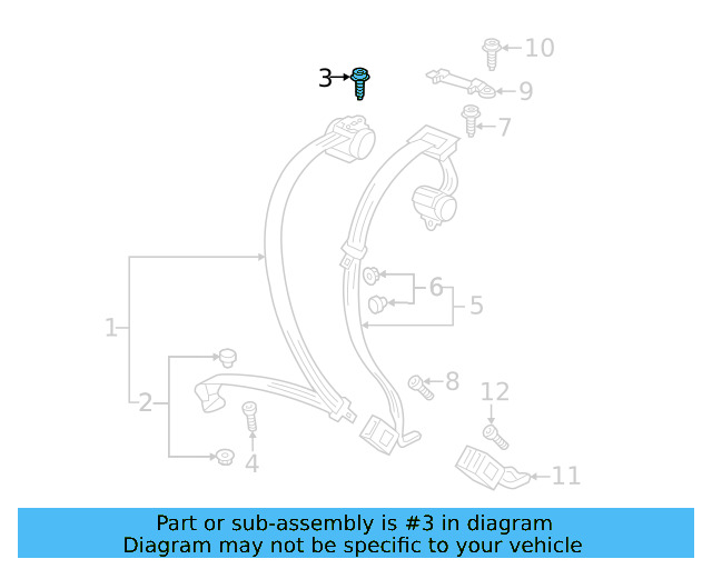 Outer Belt Assembly Upper Bolt N-989-260-01 - View 12