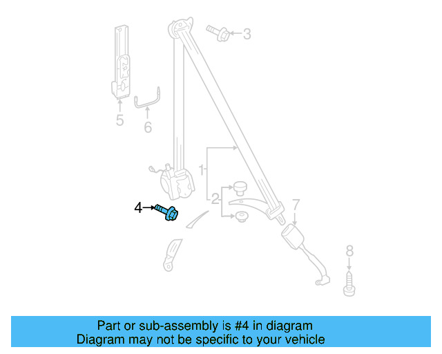 Outer Belt Assembly Upper Bolt N-989-260-01 - View 9