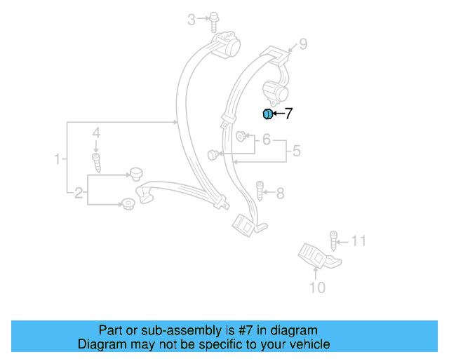 Center Seat Belt Nut N-989-909-02 - View 10