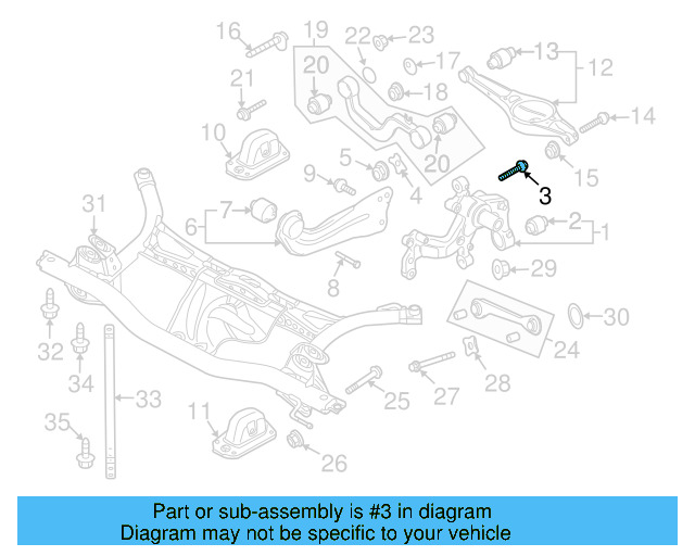 Lower Control Arm Mount Bolt N-106-286-01 - View 24