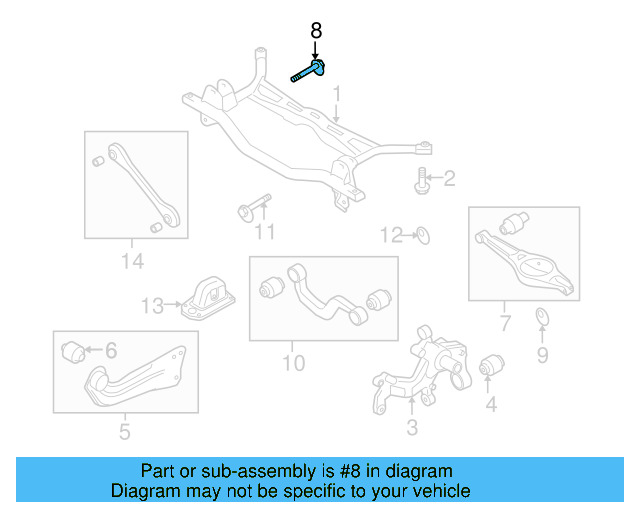 Lower Control Arm Adjust Bolt WHT-000-228 - View 45
