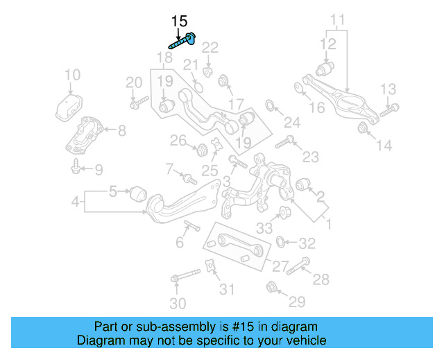 Lower Control Arm Mount Bolt N-106-286-01 - View 65