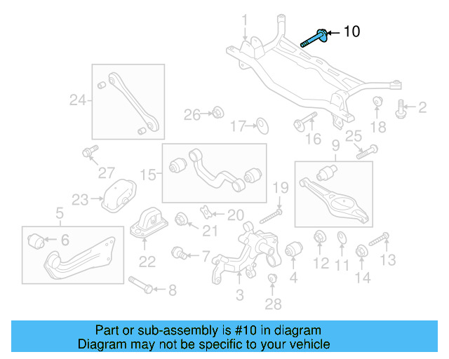 Lower Control Arm Mount Bolt N-106-286-01 - View 25