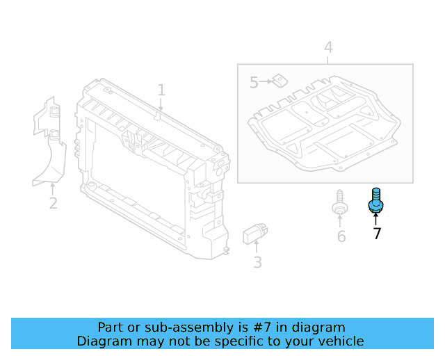 Radiator Support Splash Shield Screw WHT-000-729-A - View 13