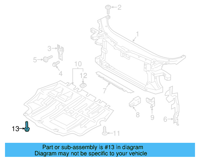 Radiator Support Splash Shield Screw WHT-000-729-A - View 9