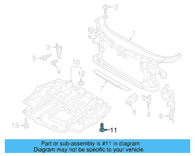 Radiator Support Splash Shield Screw WHT-000-729-A - View 4