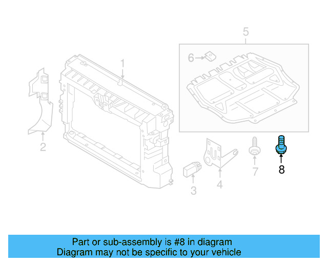 Radiator Support Splash Shield Screw WHT-000-729-A - View 32