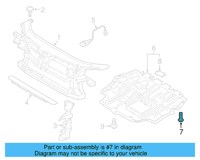 Radiator Support Splash Shield Screw WHT-000-729-A - View 41