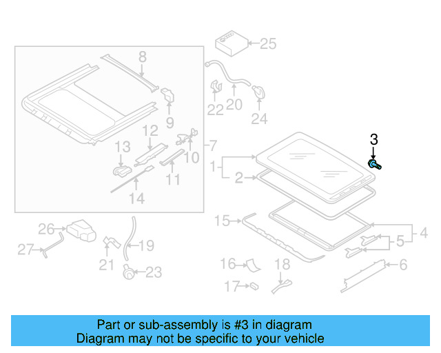 Sunroof Glass Bolt WHT-001-273 - View 12