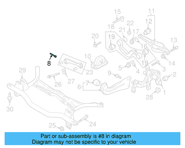 Trailing Arm Mount Bolt N-101-708-04 - View 36