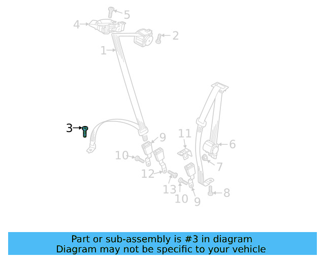 Outer Belt Assembly Lower Bolt WHT-003-682 - View 70