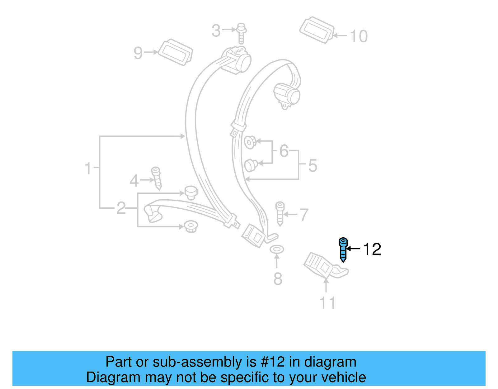 Seat Belt Lap And Shoulder Belt Bolt WHT-003-683 - View 12
