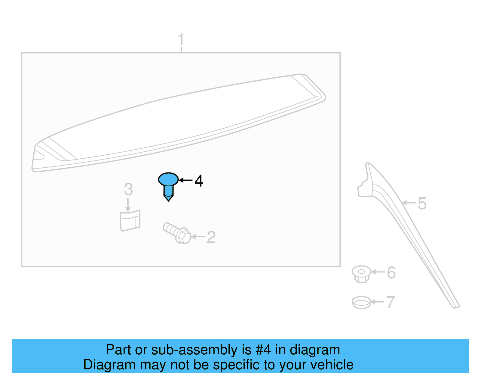 Spoiler Assembly Clip WHT-003-736-A - View 6