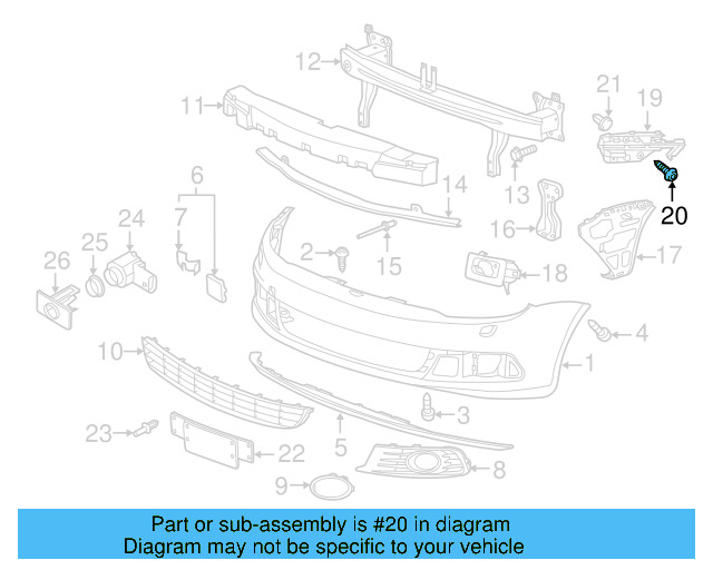 Bumper Cover Mount Bolt WHT-003-954 - View 84