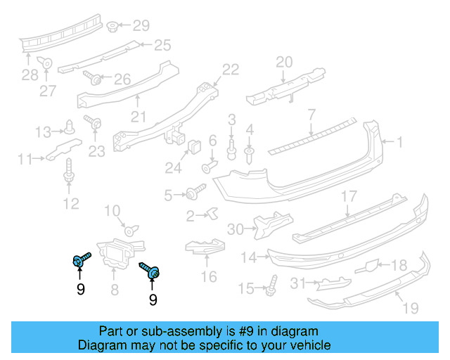 Bumper Cover Mount Bolt WHT-003-954 - View 25