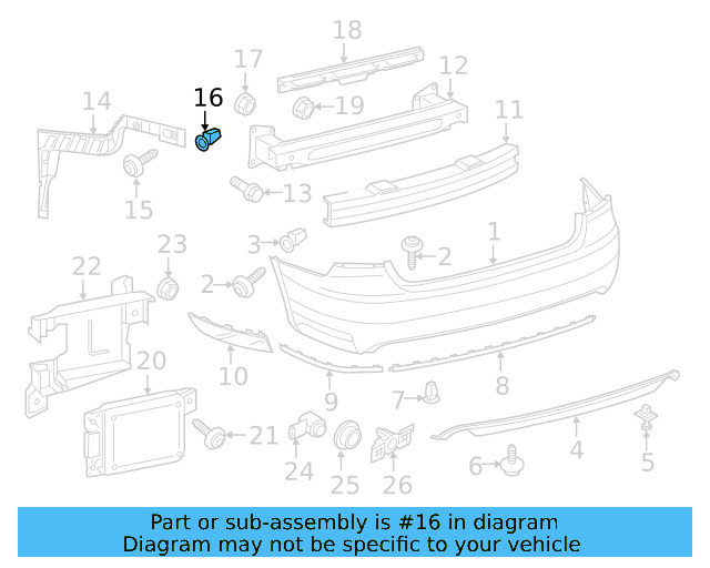 Bumper Cover Mount Bolt WHT-003-954 - View 30