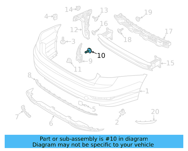 Bumper Cover Mount Bolt WHT-003-954 - View 34