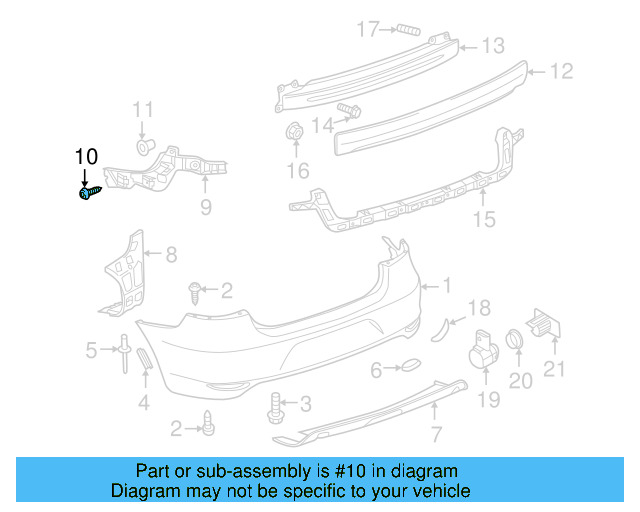 Bumper Cover Mount Bolt WHT-003-954 - View 37
