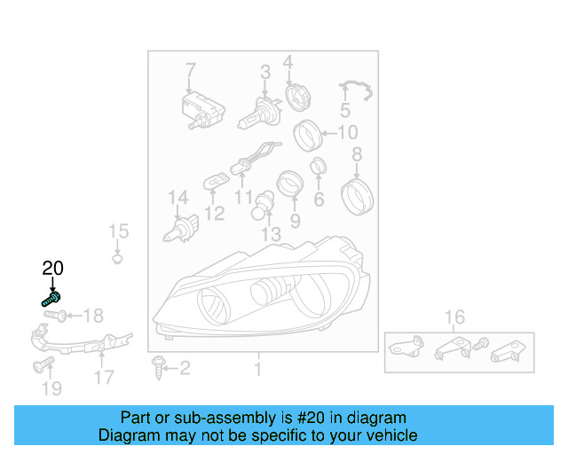 Headlamp Assembly Bolt WHT-004-141 - View 14