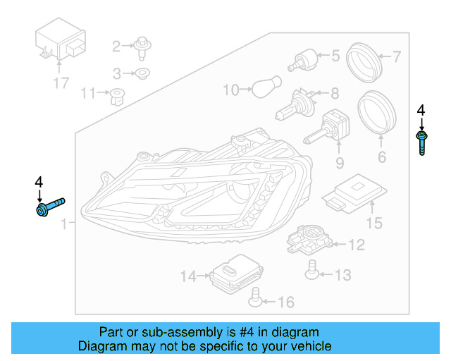 Headlamp Assembly Bolt WHT-004-141 - View 15