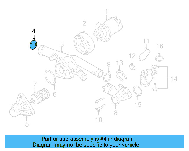 Thermostat Housing Seal WHT-005-190 - View 36
