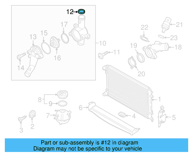 Thermostat Housing Seal WHT-005-190 - View 34