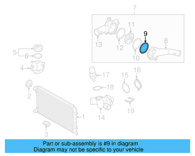 Thermostat Housing Seal WHT-005-190 - View 66