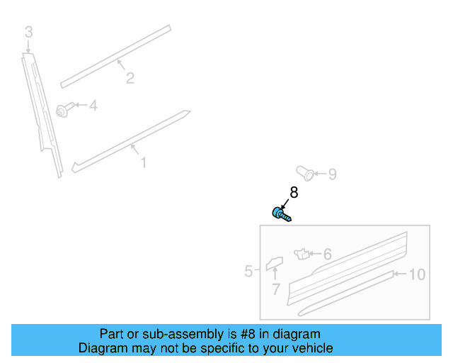Lower Molding Bolt WHT-005-348 - View 7