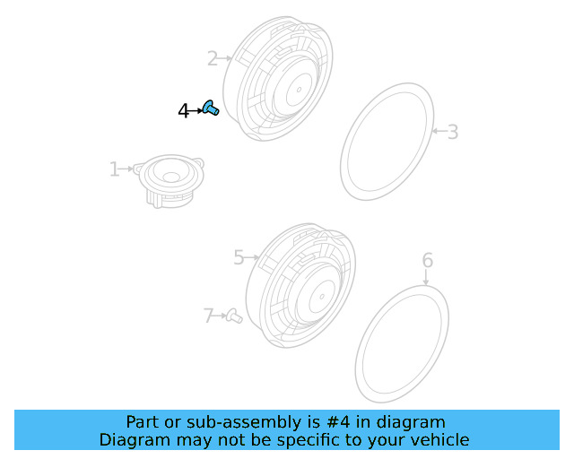 Rear Dr Speaker Rivet WHT-005-353 - View 12