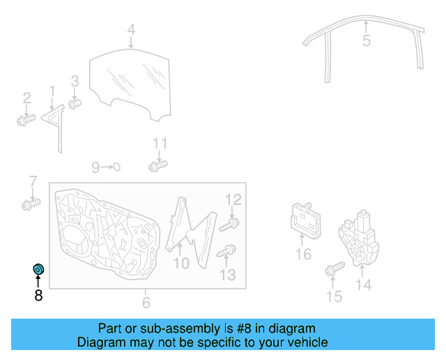 Window Regulator Mount Bolt WHT-005-451 - View 13