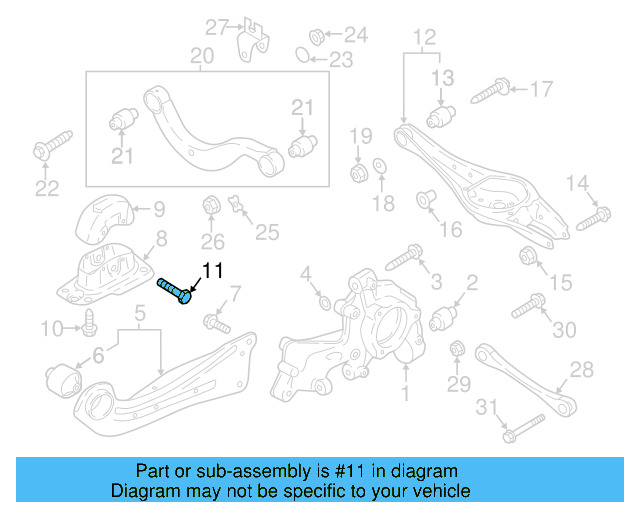 Trailing Arm Mount Bolt N-107-695-01 - View 13