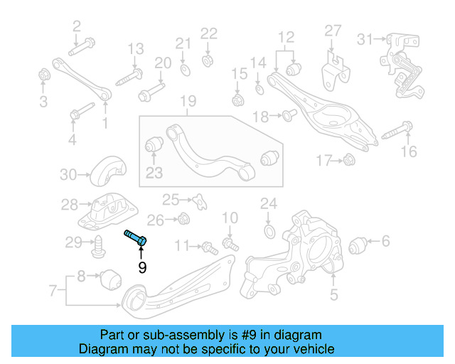 Trailing Arm Mount Bolt N-107-695-01 - View 51
